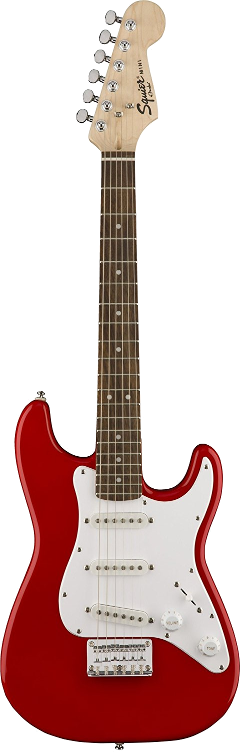 7 10 Electric Squier Mini Strat Red Trans
